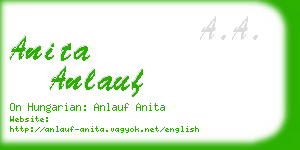 anita anlauf business card